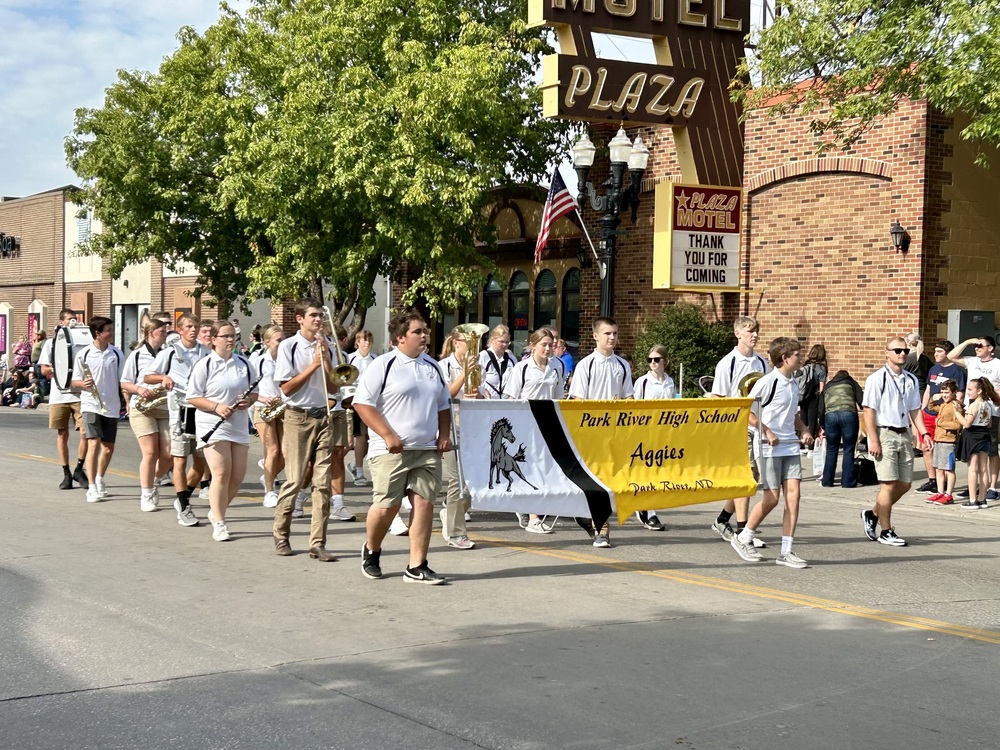 PRAHS Band In UND Potato Bowl Parade Park River Area School District 8